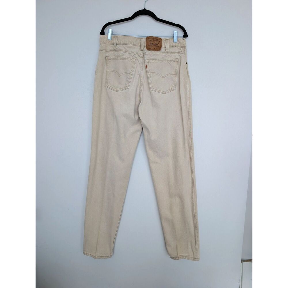 Vintage Levi's 550 1993 Beige Denim Jeans Relax Tapered Fit Sz 36x34 Made in USA